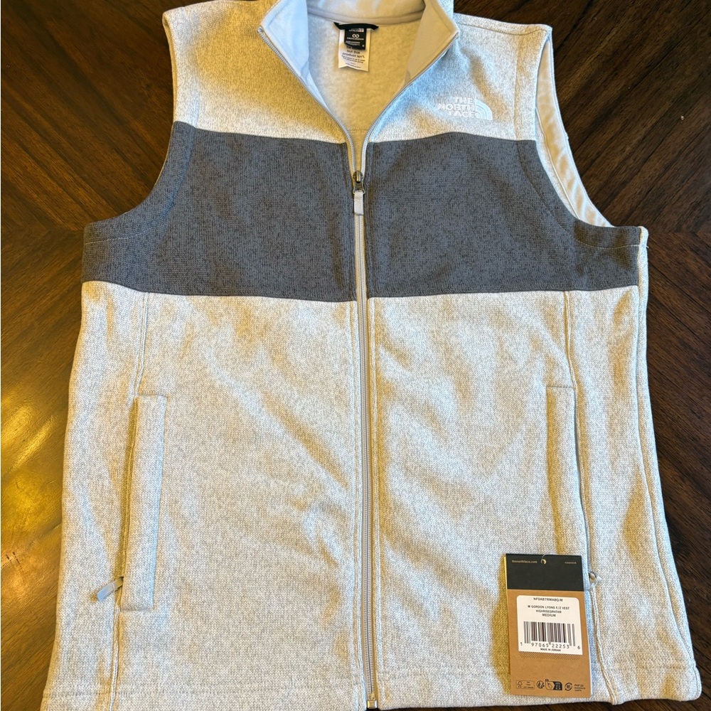 THE NORTH FACE Gordon Lyons Full Zip Mens Vest High Rise Grey Heather Medium New